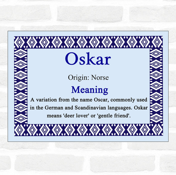 Oskar Name Meaning Blue Certificate