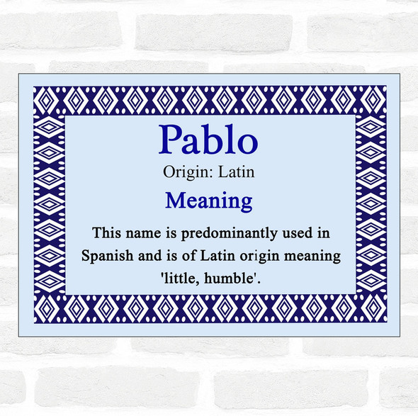 Pablo Name Meaning Blue Certificate