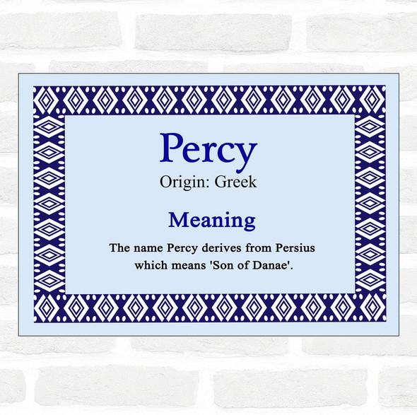 Percy Name Meaning Blue Certificate