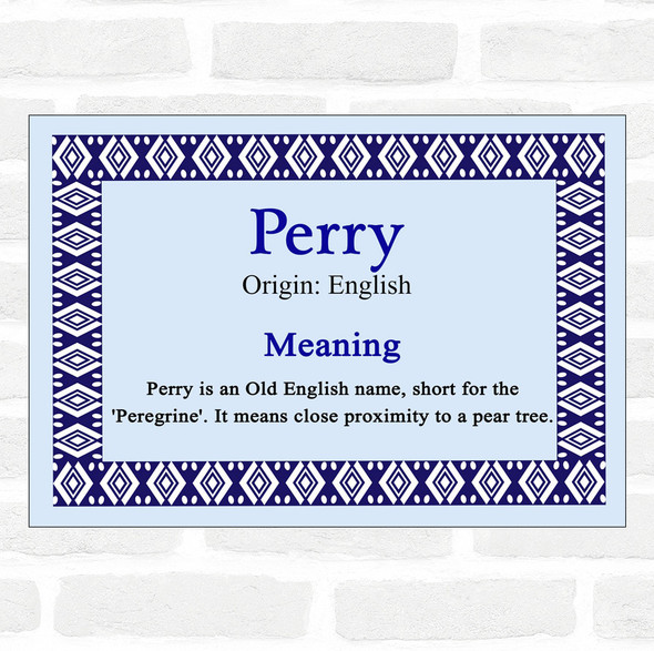 Perry Name Meaning Blue Certificate