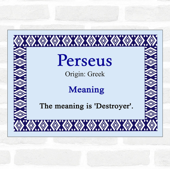 Perseus Name Meaning Blue Certificate