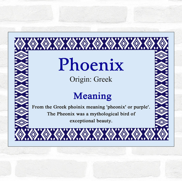 Phoenix Name Meaning Blue Certificate