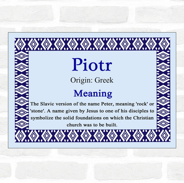 Piotr Name Meaning Blue Certificate