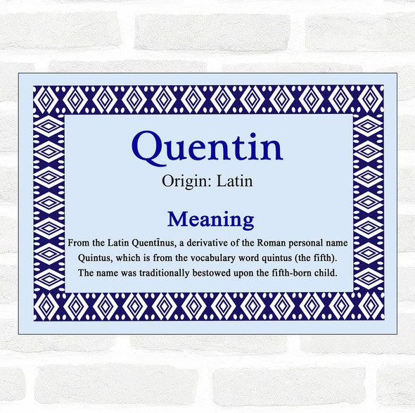 Quentin Name Meaning Blue Certificate
