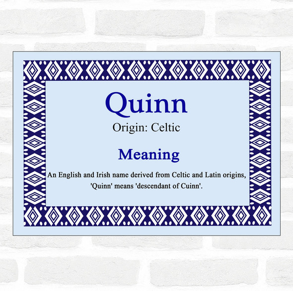 Quinn Name Meaning Blue Certificate
