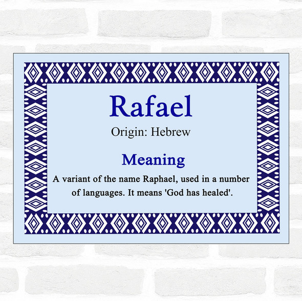 Rafael Name Meaning Blue Certificate