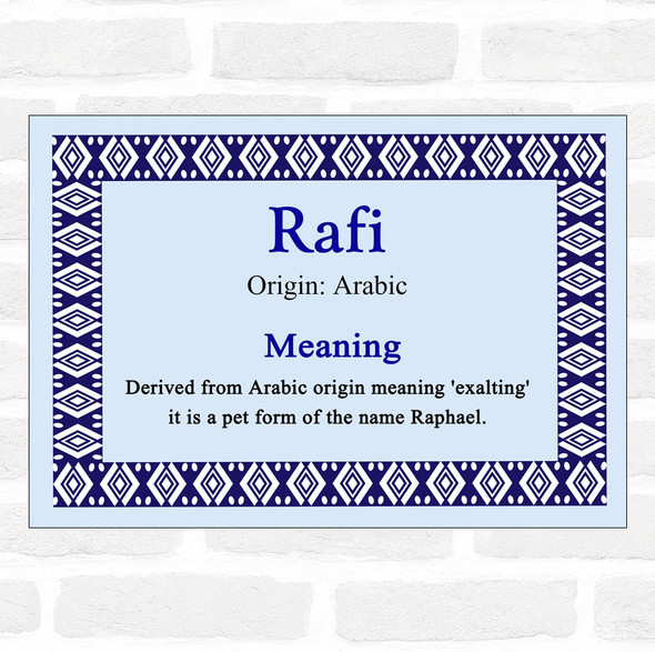 Rafi Name Meaning Blue Certificate