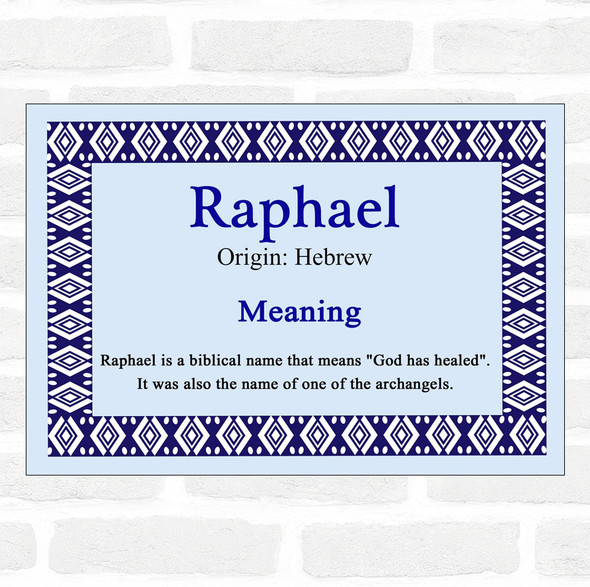 Raphael Name Meaning Blue Certificate
