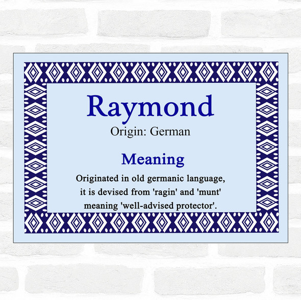 Raymond Name Meaning Blue Certificate