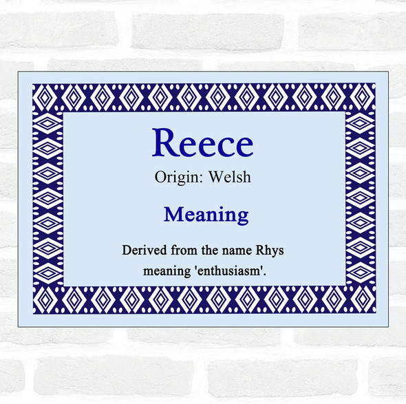 Reece Name Meaning Blue Certificate