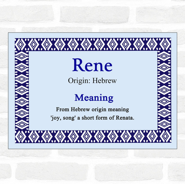 Rene Name Meaning Blue Certificate