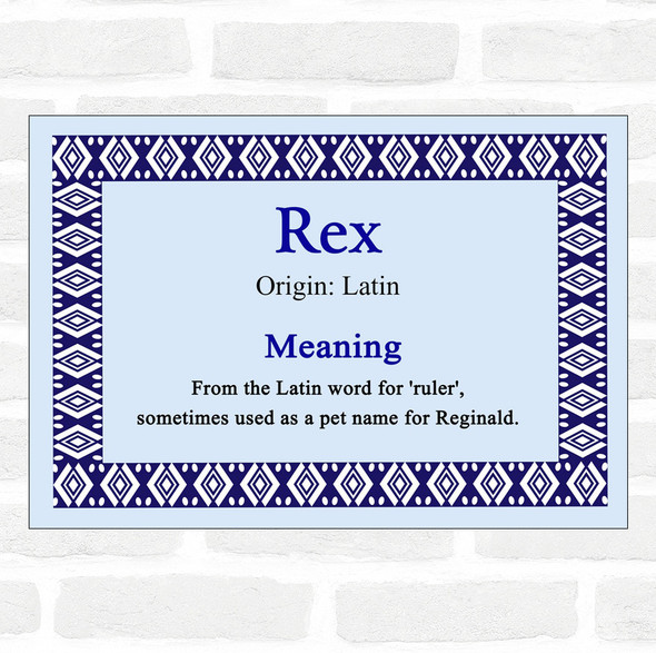 Rex Name Meaning Blue Certificate