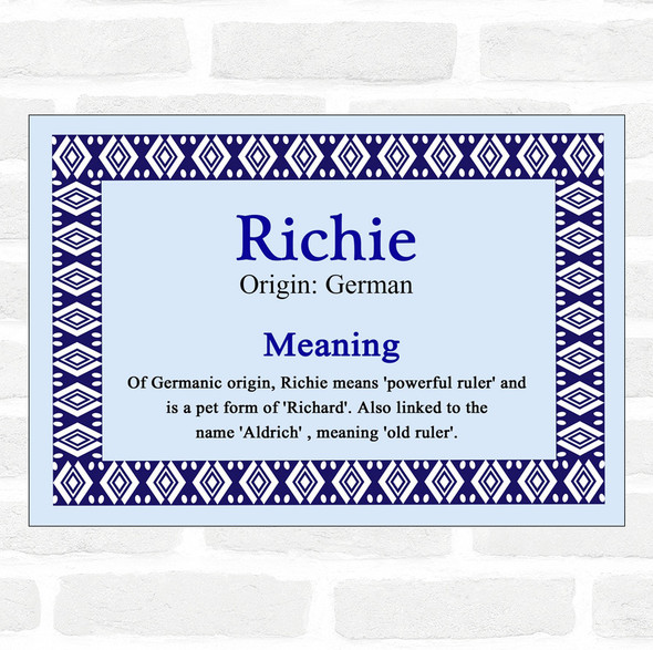 Richie Name Meaning Blue Certificate