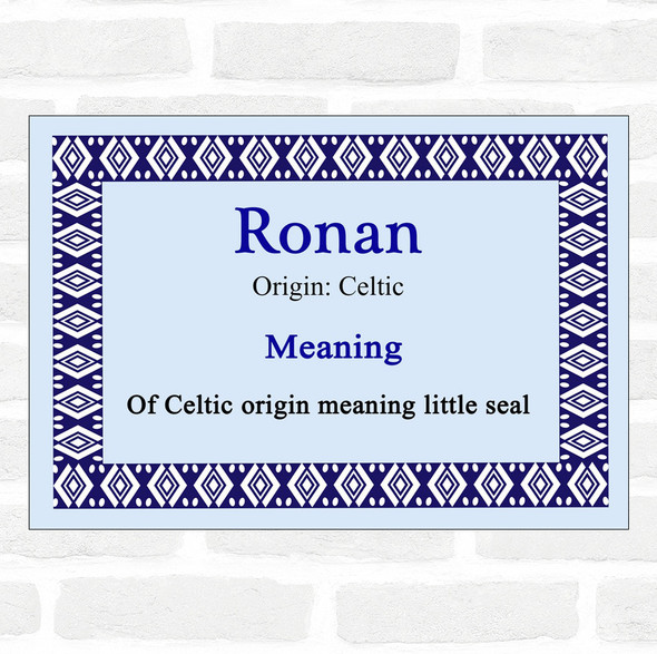 Ronan Name Meaning Blue Certificate