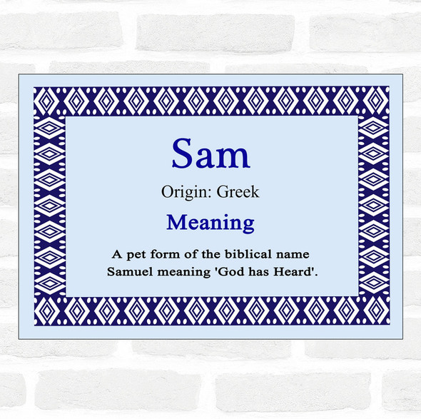 Sam Name Meaning Blue Certificate