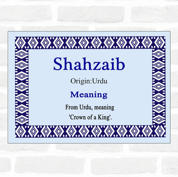 Shahzaib Name Meaning Blue Certificate