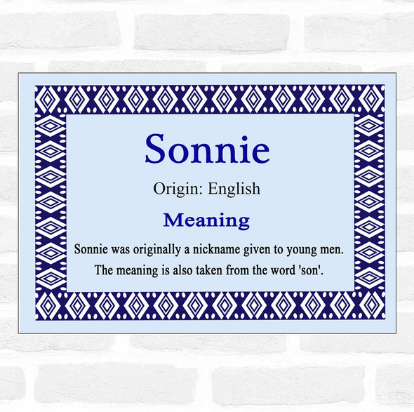 Sonnie Name Meaning Blue Certificate