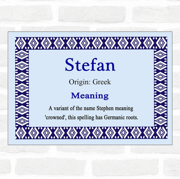 Stefan Name Meaning Blue Certificate