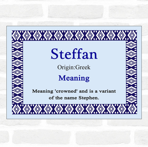 Steffan Name Meaning Blue Certificate