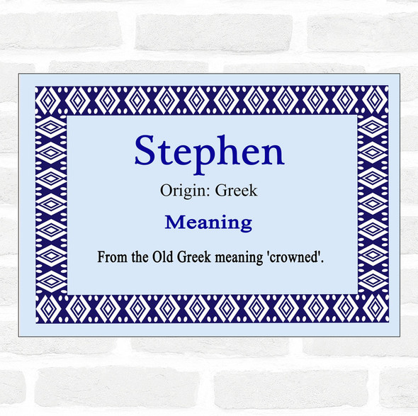 Stephen Name Meaning Blue Certificate