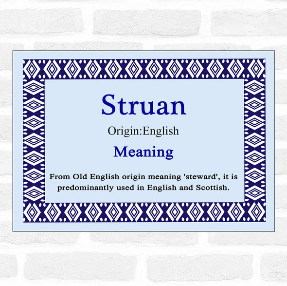 Struan Name Meaning Blue Certificate