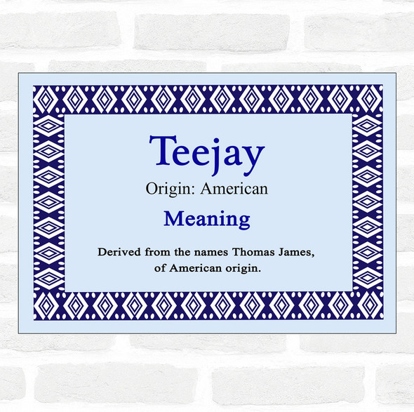 Teejay Name Meaning Blue Certificate