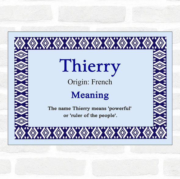 Thierry Name Meaning Blue Certificate