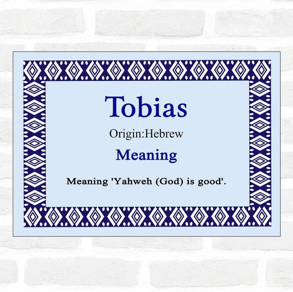 Tobias Name Meaning Blue Certificate