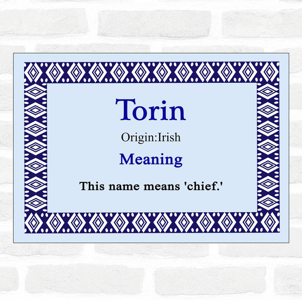 Torin Name Meaning Blue Certificate