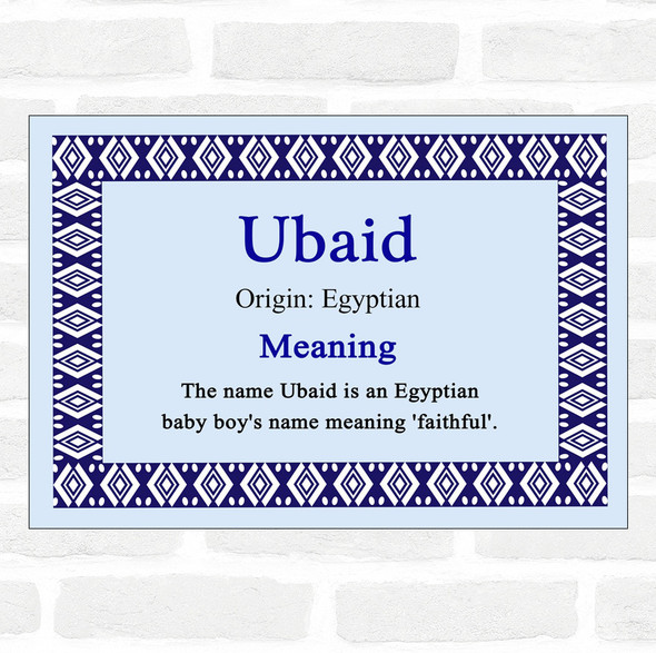 Ubaid Name Meaning Blue Certificate