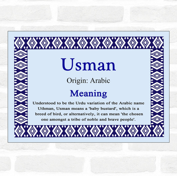 Usman Name Meaning Blue Certificate