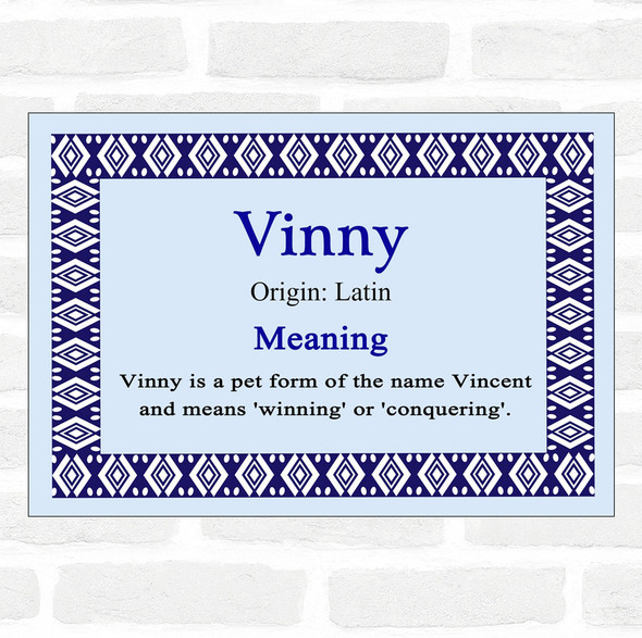 Vinny Name Meaning Blue Certificate