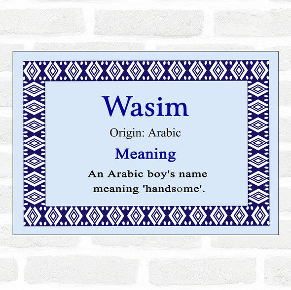 Wasim Name Meaning Blue Certificate