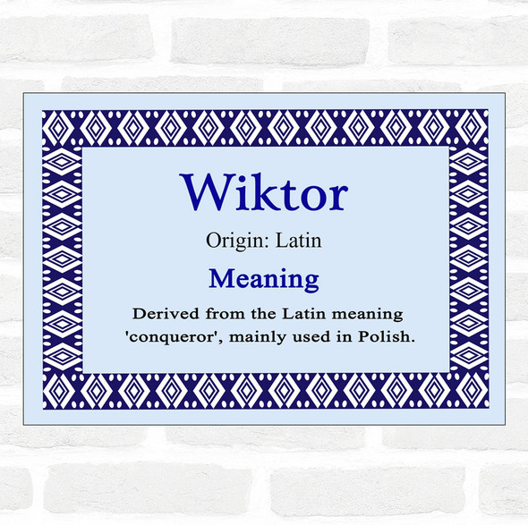 Wiktor Name Meaning Blue Certificate