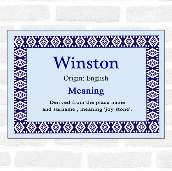 Winston Name Meaning Blue Certificate