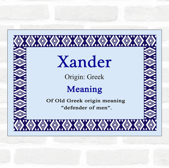 Xander Name Meaning Blue Certificate