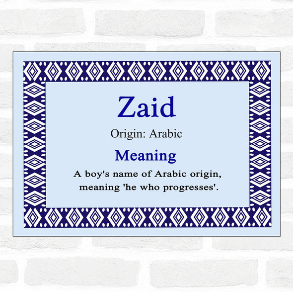 Zaid Name Meaning Blue Certificate