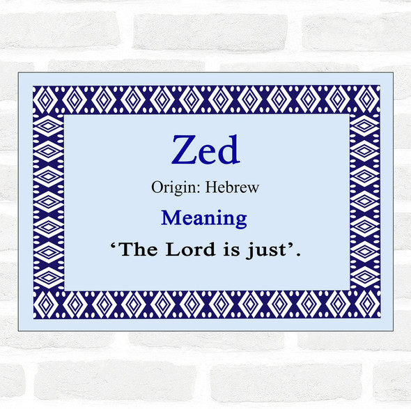 Zed Name Meaning Blue Certificate