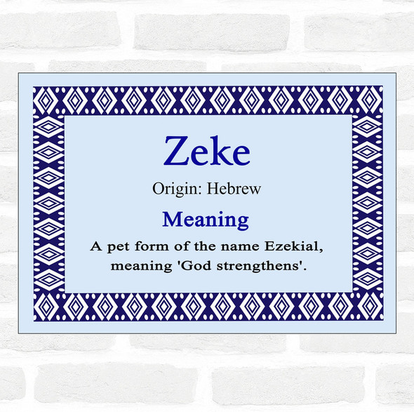 Zeke Name Meaning Blue Certificate