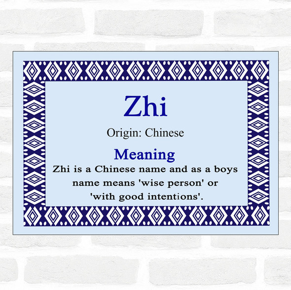 Zhi Name Meaning Blue Certificate