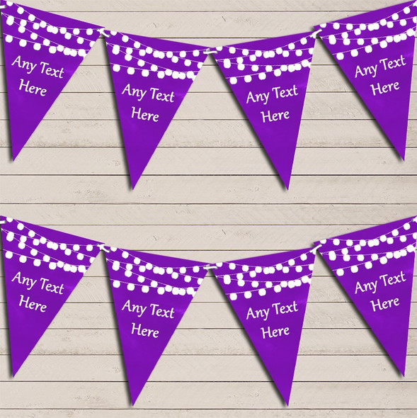 Purple Watercolour Lights Wedding Day Married Bunting Garland Party Banner