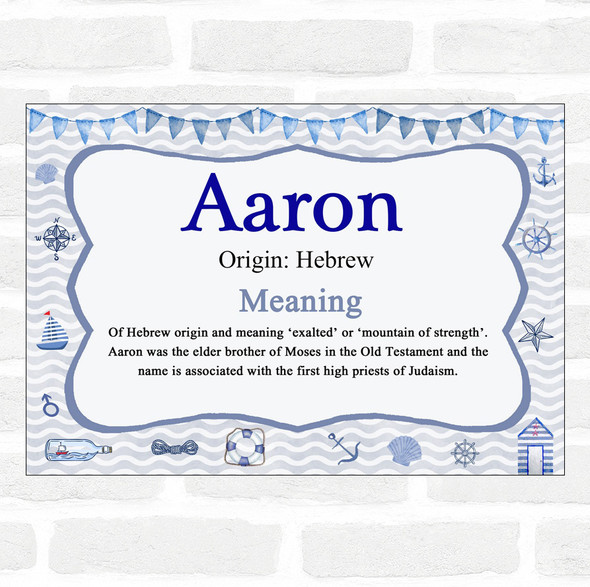 Aaron Name Meaning Nautical Certificate