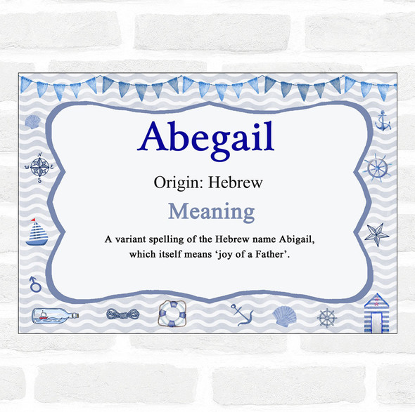 Abegail Name Meaning Nautical Certificate