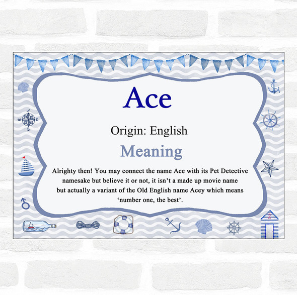 Ace Name Meaning Nautical Certificate