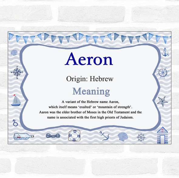 Aeron Name Meaning Nautical Certificate