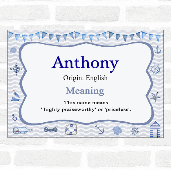 Anthony Name Meaning Nautical Certificate