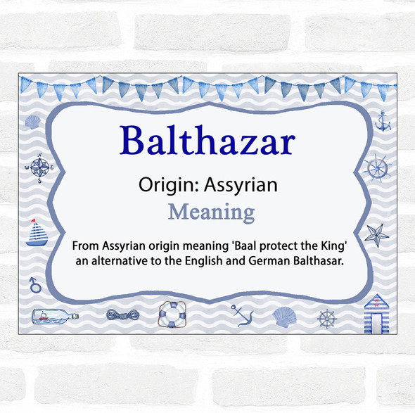 Balthazar Name Meaning Nautical Certificate