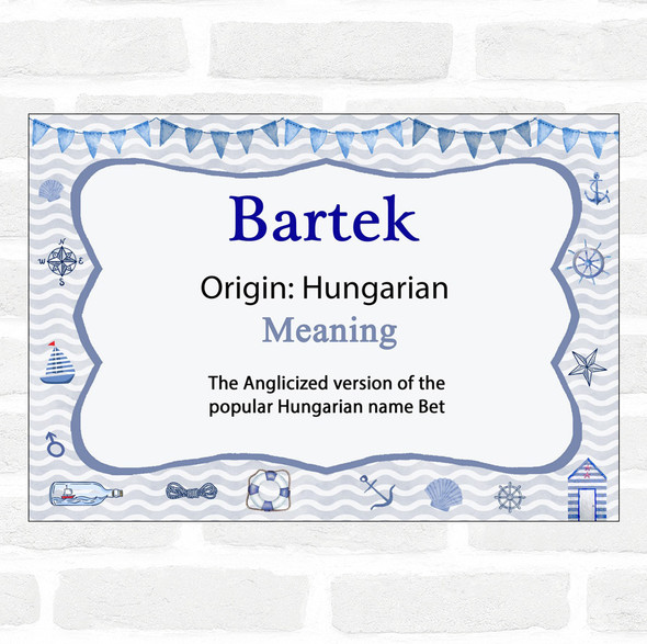 Bartek Name Meaning Nautical Certificate