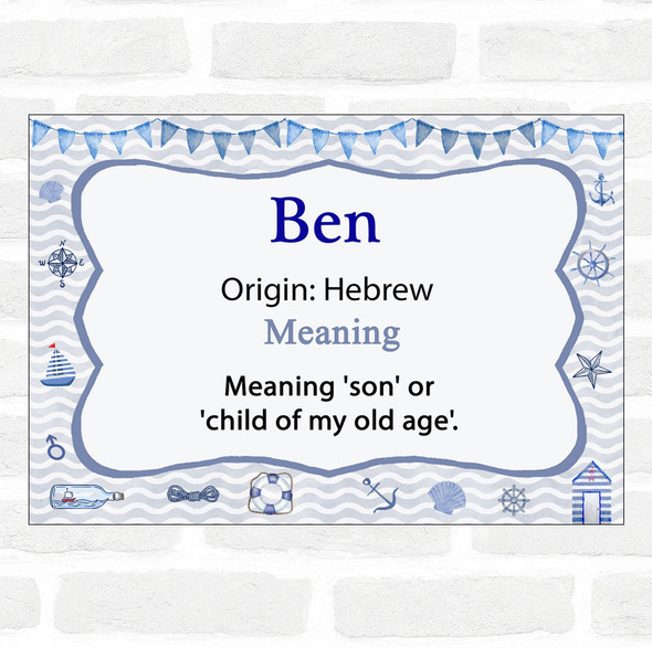 Ben Name Meaning Nautical Certificate