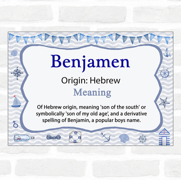 Benjamen Name Meaning Nautical Certificate
